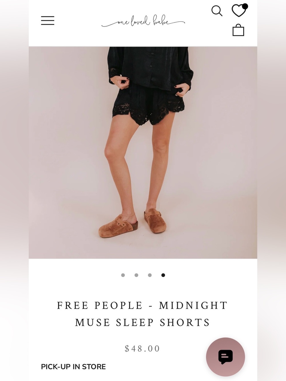 Free People Black Lace Trim Sleep Shorts